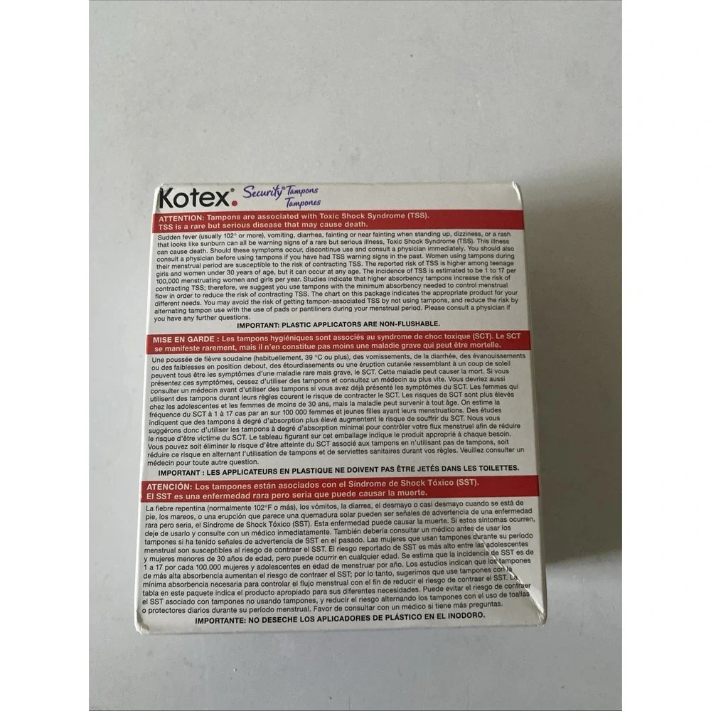 Kotex Security Tampons, Vintage 2004, Unscented, SatinSoft, Regular, 18 count